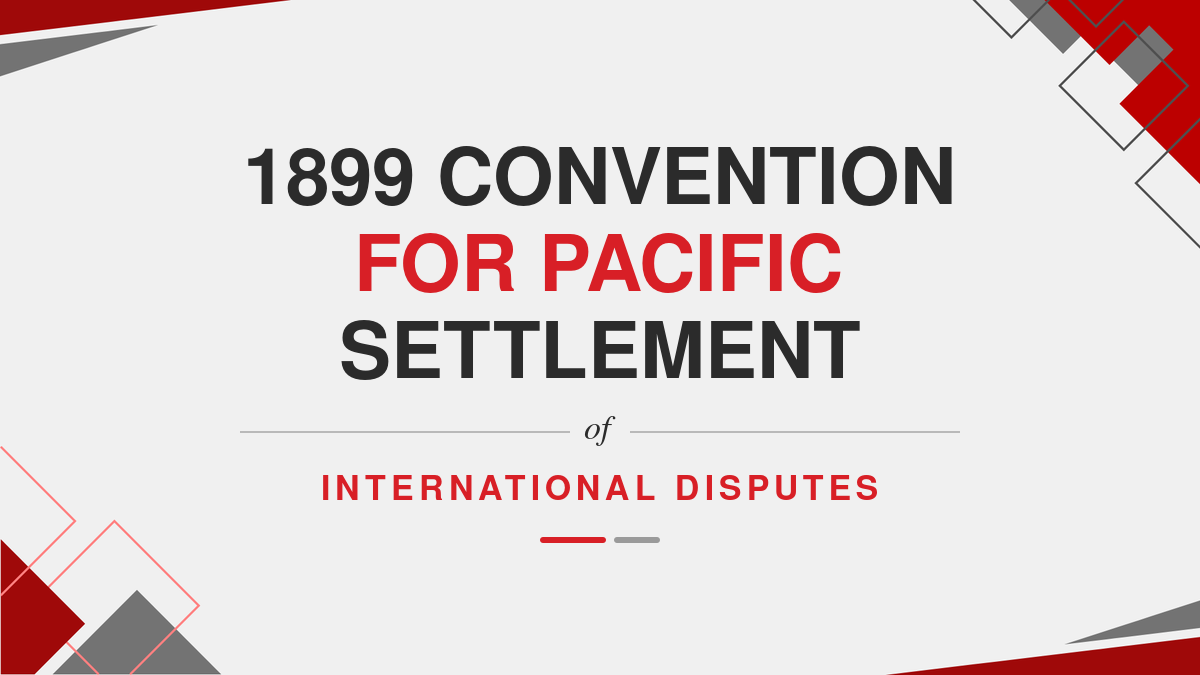 1899 Convention for Pacific Settlement of International Disputes ( Ebook )